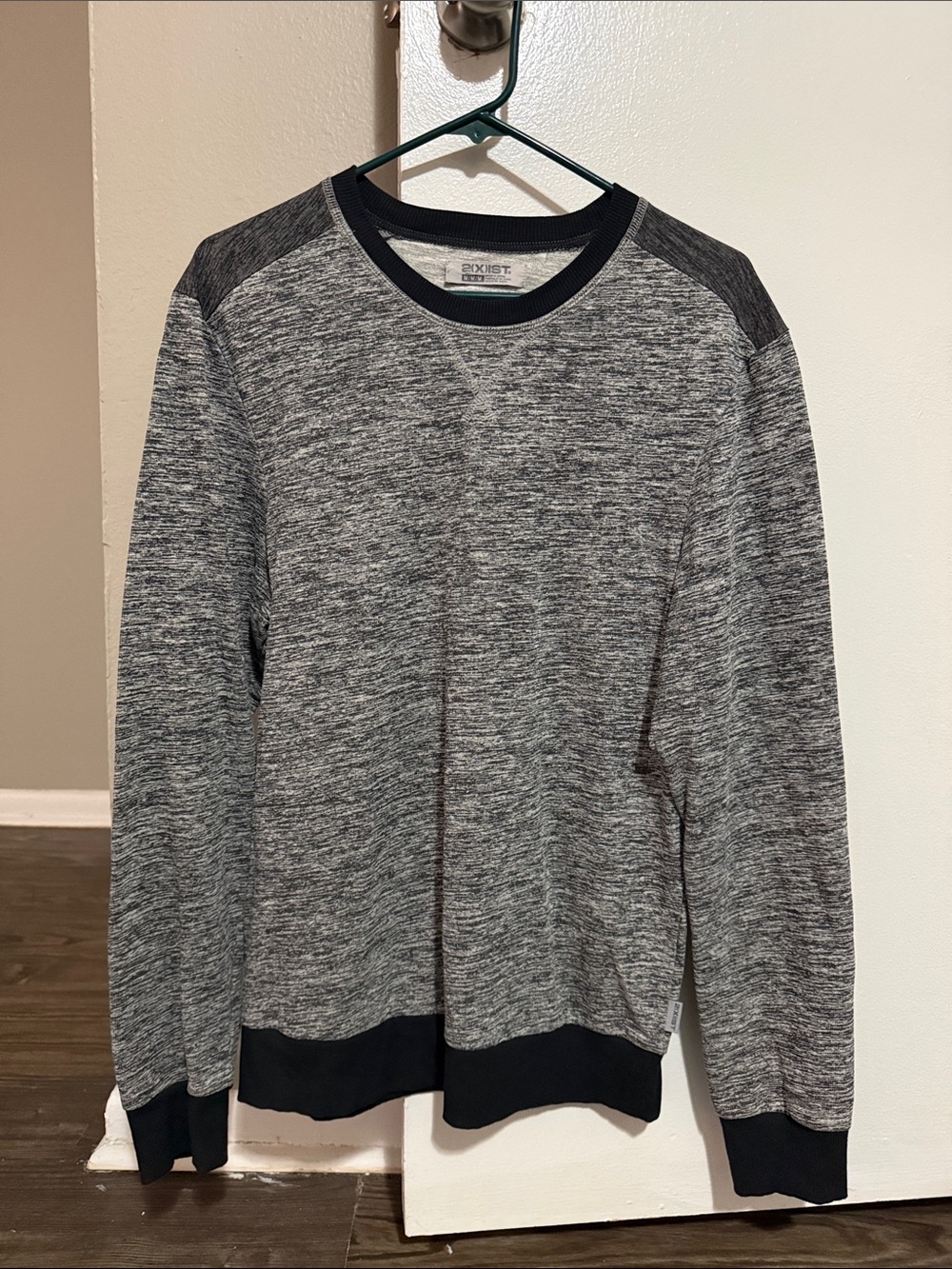 Men's Gray Marled Crewneck with Black Trim